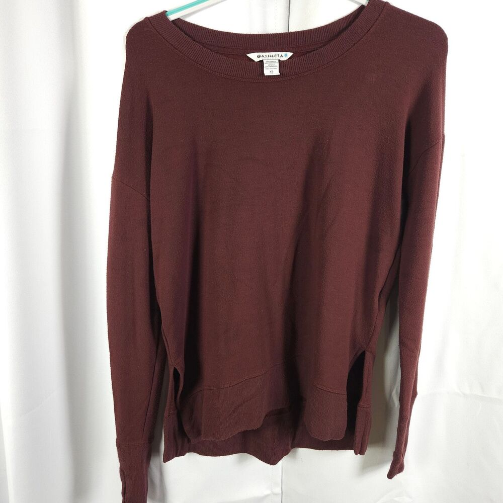 Athleta Women's XS Coaster Luxe Burgundy Pullover Sweatshirt